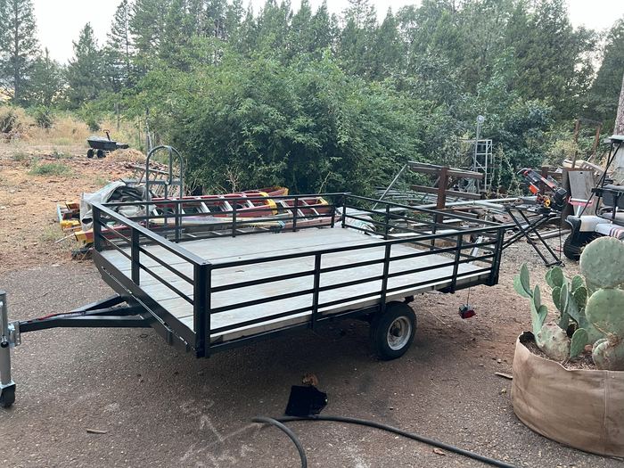 The finished trailer from the front corner